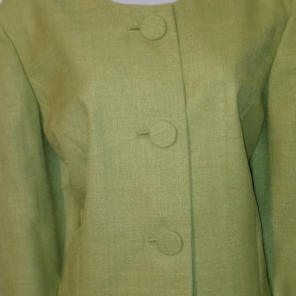 Leslie‎ Fay Jacket Size 14 Lime Green 100% Polyester 3 Buttons - Picture 3 of 13